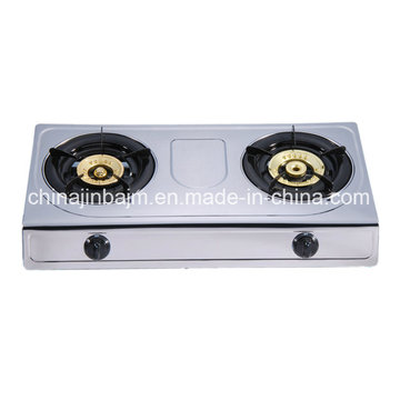 2 Burners Stainless Steel 710mm Length 100-120 Brass Burner Cap Gas Cooker/Gas Stove